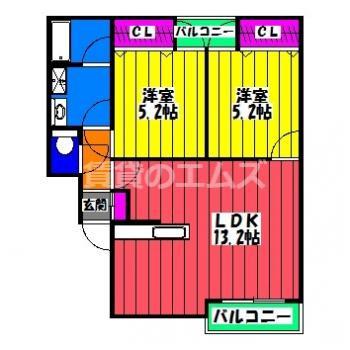 ILGRANDE博多(2LDK/3階)の間取り写真