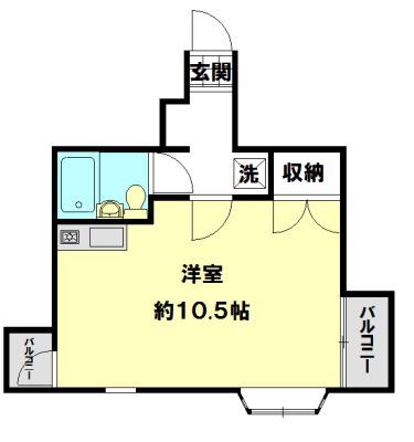 フロンティア21(ワンルーム/1階)の間取り写真