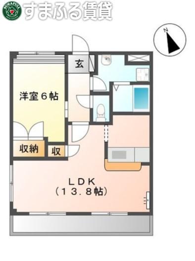 アルデシア77(1LDK/2階)の間取り写真