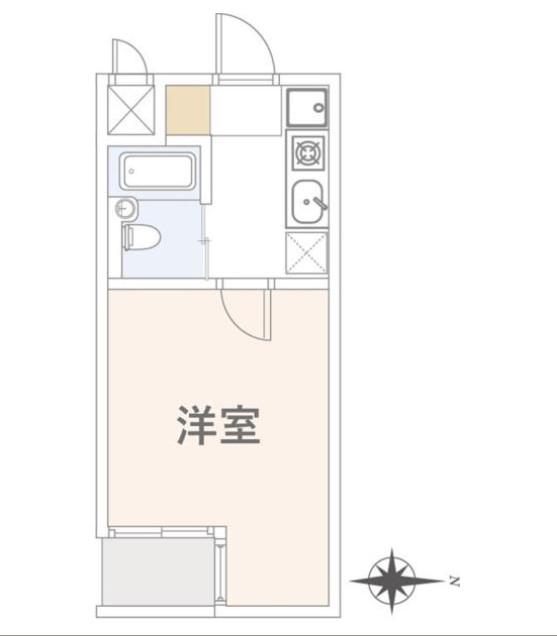 ベルトピア調布 B棟(1K/3階)の間取り写真