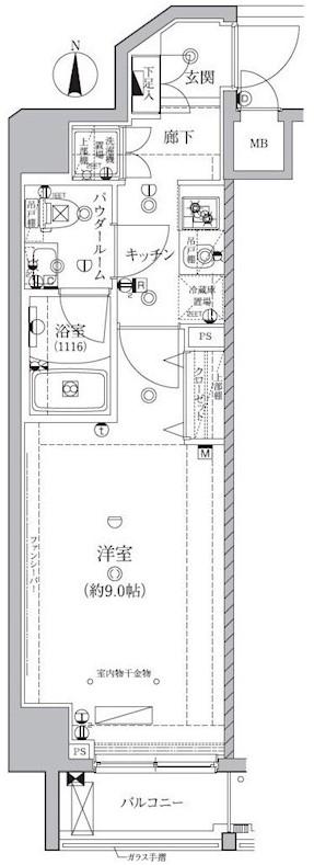 レアライズ巣鴨(1K/7階)の間取り写真