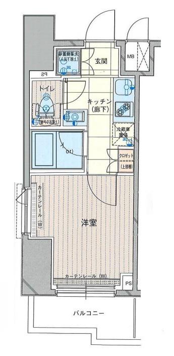ルーブル仲六郷弐番館(1K/7階)の間取り写真