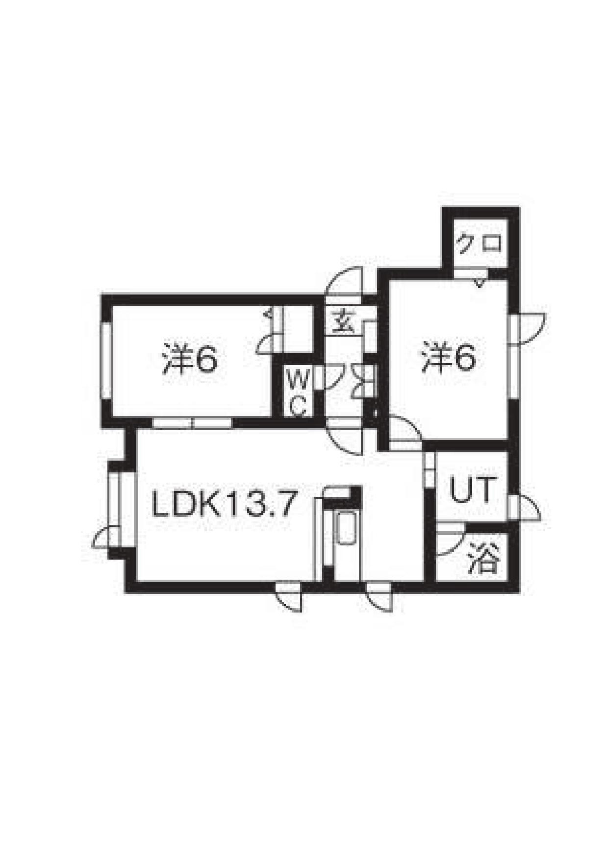 フォーレスト45III(2LDK/2階)の間取り写真