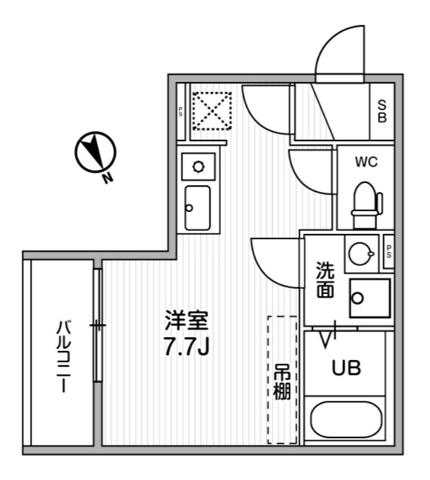 ティーズ クオーレ調布(ワンルーム/1階)の間取り写真