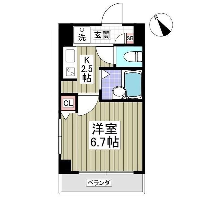 シャトール田口東白楽(1K/3階)の間取り写真