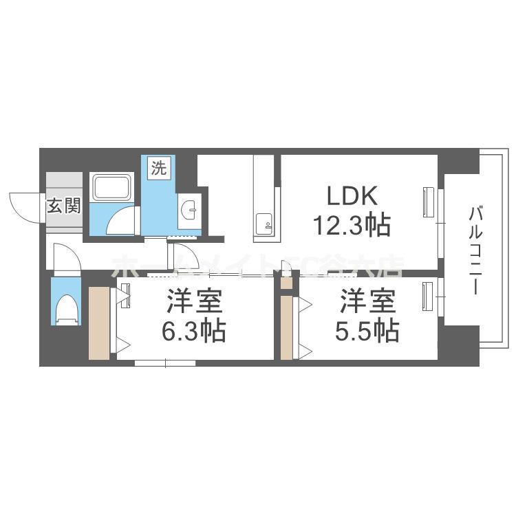 IBC RESIDENCE イースト(2LDK/13階)の間取り写真