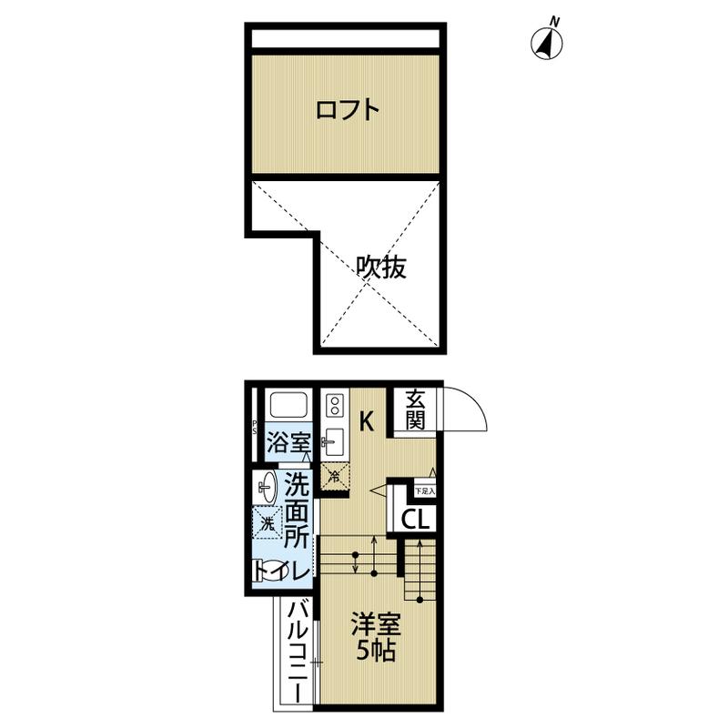 ラピュター(1K/1階)の間取り写真