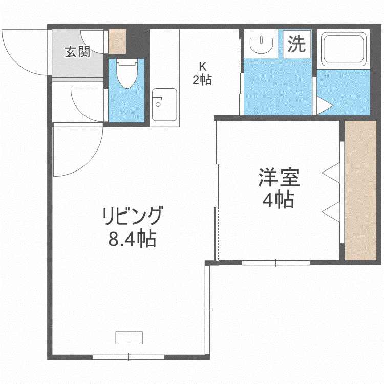 BRILLIANT S17(1LDK/1階)の間取り写真