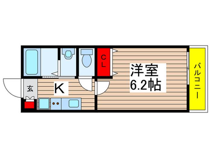 パセオ八千代台(1K/2階)の間取り写真