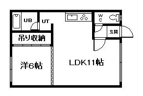 コーポ希望I(1LDK/2階)の間取り写真