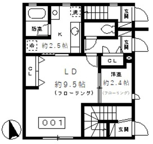 メゾントレフル(1LDK/1階)の間取り写真