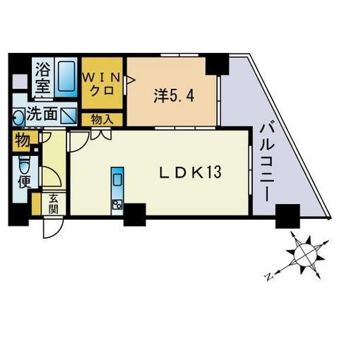 パントデスリジェ(1LDK/4階)の間取り写真