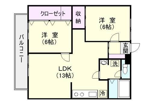 ウインズマンション(2LDK/3階)の間取り写真