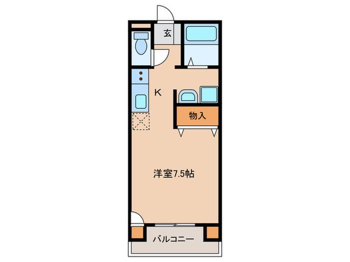 コートファイン(1K/1階)の間取り写真