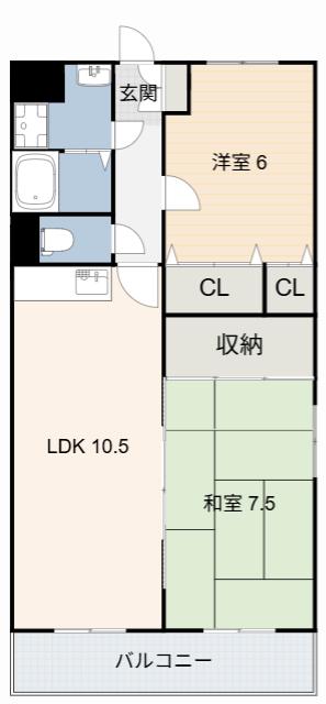 エピーメロン(2LDK/2階)の間取り写真