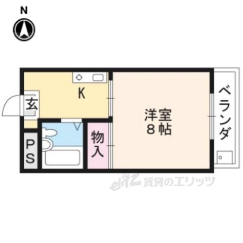 ハイツ華園(1K/1階)の間取り写真
