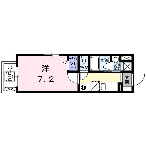 PORTE BONHEUR N(1K/2階)の間取り写真