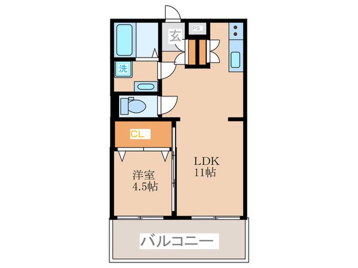オークヒルズ(1LDK/3階)の間取り写真