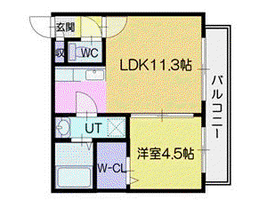 IMMUTABLE2(1LDK/3階)の間取り写真