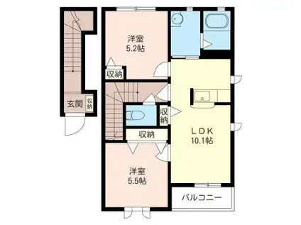 ファミールメゾン(2LDK/2階)の間取り写真