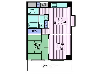 両国ロイヤルクレスト(2DK/5階)の間取り写真