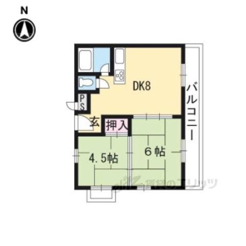 グレーシー原谷(2LDK/3階)の間取り写真