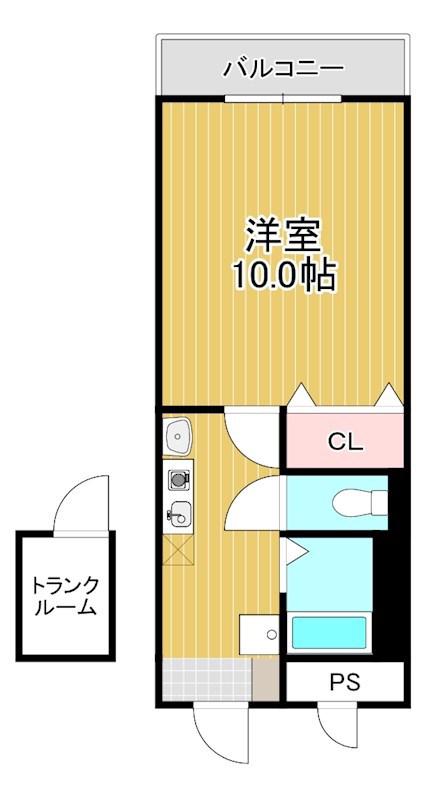 十一屋ブラウンシュガービル(1K/3階)の間取り写真
