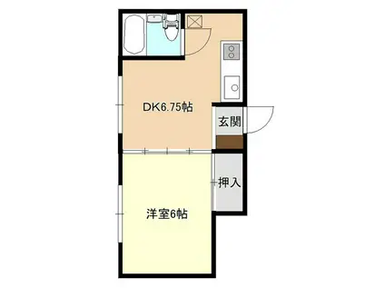 シティハウスローザ(1DK/3階)の間取り写真