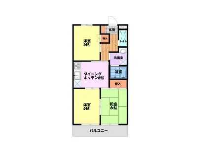 小川マンション(3DK/1階)の間取り写真