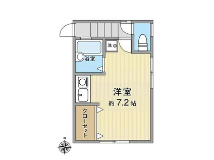 東田荘A(ワンルーム/2階)の間取り写真