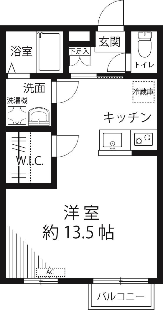 BFT-I(ワンルーム/1階)の間取り写真
