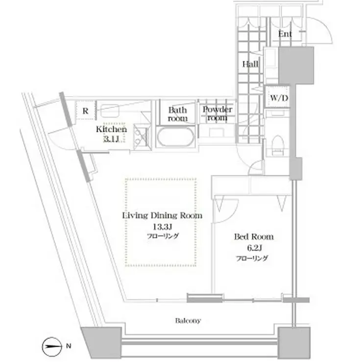 コンシェリア西新宿タワーズウエスト 17階階 間取り