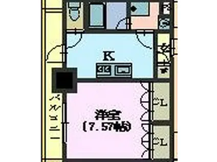 メイプルコート本山(1K/4階)の間取り写真