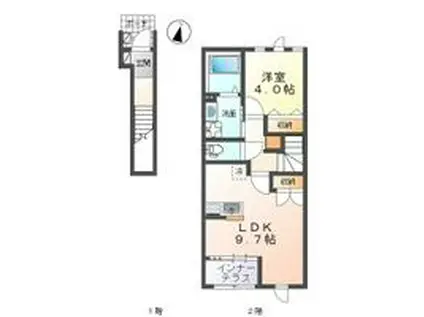 びゅうマルシェ(1LDK/2階)の間取り写真