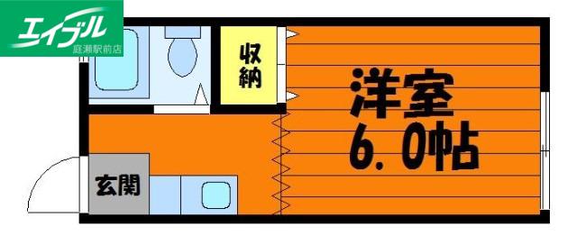 VENT VERT A棟(1K/2階)の間取り写真