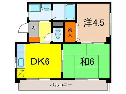 第2メゾン藤原(2DK/3階)の間取り写真