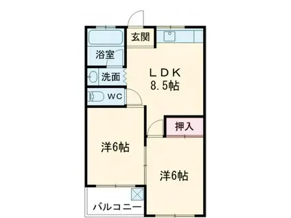 塩崎マンション(2LDK/2階)の間取り写真