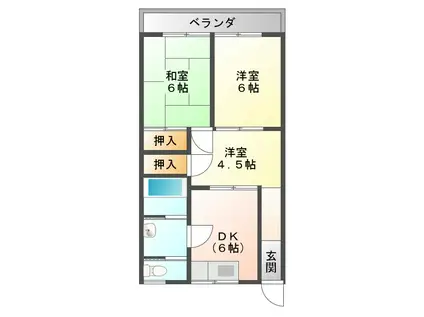 コーポ中山(3DK/1階)の間取り写真
