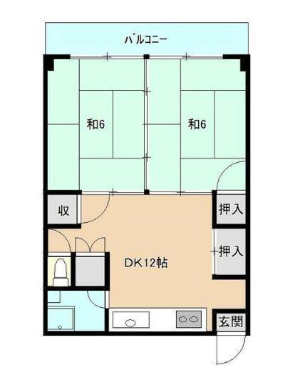 ドルフィン屋島(2LDK/5階)の間取り写真