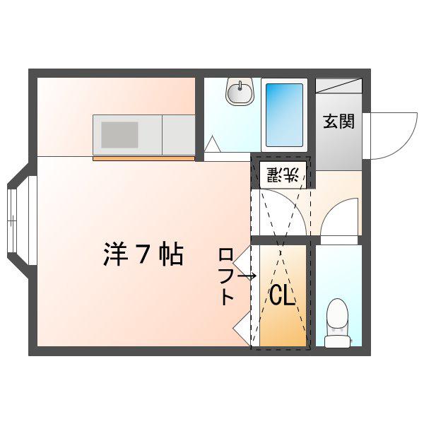 アルタイル・ハウス(1K/1階)の間取り写真