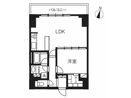 プライムメゾン千葉新町(1LDK/11階)の間取り写真
