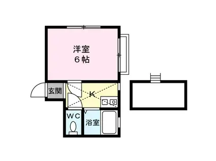 カーサ石井(1K/2階)の間取り写真
