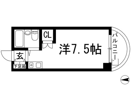 ピュアネス78(ワンルーム/3階)の間取り写真