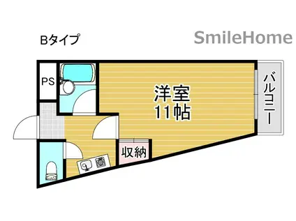 エスポワール御崎(1K/3階)の間取り写真