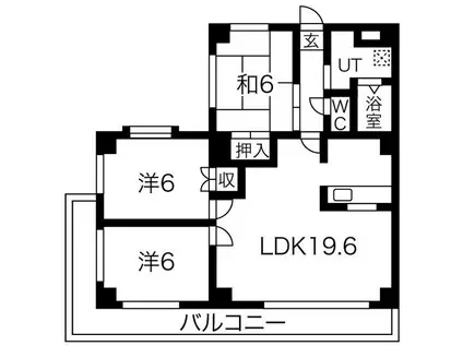 ホワイトマンション(3LDK/3階)の間取り写真