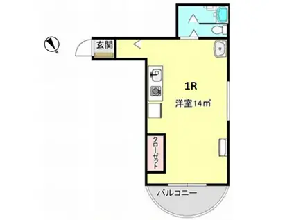 ラ・フォンテーヌ成増(ワンルーム/2階)の間取り写真