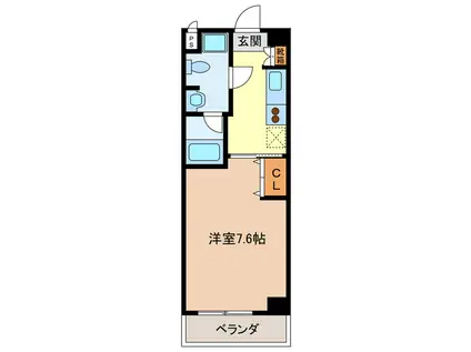 エイムオーエス島崎町マンション(1K/1階)の間取り写真