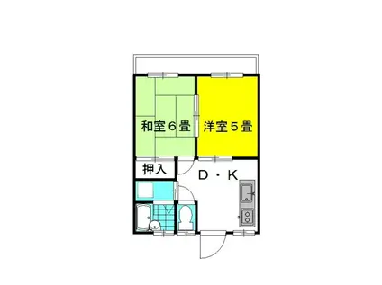 ドエル・ニシノB棟(2DK/2階)の間取り写真