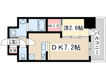セレニテ江坂アリア(1DK/8階)の間取り写真