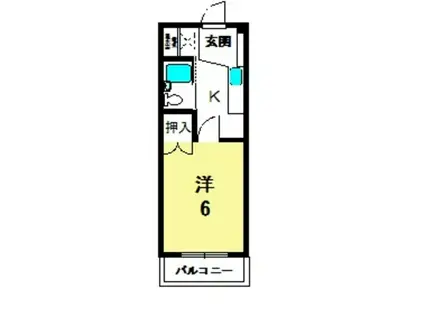 北川マイルーム88(1K/4階)の間取り写真